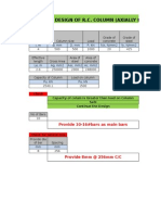 Design of R.C. Column (Axially Loaded) : Provide 10-16#bars As Main Bars