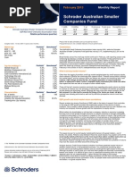 Schroder Australian Smaller Companies Fund: February 2013