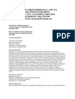 Francis Christopher Hall, CPP, Pci 1843 Sweetwood Drive DALY CITY, CALIFORNIA 94015-2014 TELEPHONE: (650) 278-0790