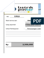 Contoh Template Kwitansi Excel Sederhana