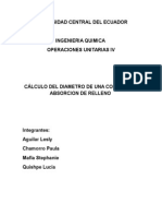 Calculo Del Diametro de Una Columna de Absorcion