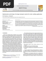 Optimization and Design of Energy Transport System For Solar Cooking Application