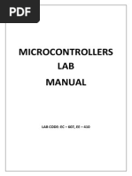 Microcontrollers LAB Manual: LAB CODE: EC - 607, EE - 410