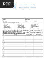 Project: Site / Office: Contractor: Date: Time:: Topics To Be Discussed During HSE Induction