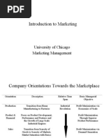 Introduction To Marketing: University of Chicago Marketing Management