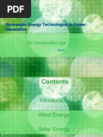 An Introduction PPT: Renewable Energy Technologies in Power Generation