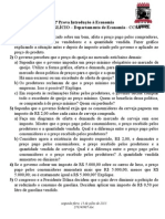 2 Prova Introdução À Economia UFPE 1º Semestre 2014