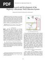 The Research and Development of The Highway's Electronic Toll Collection System