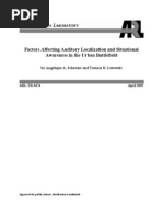 Factors Affecting Auditory Localization and Situational Awareness in The Urban Battlefield