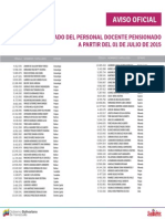 Lista de Docentes Pensionados ME Julio 2015 - Notilogia