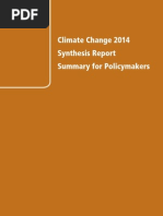 Climate Change 2014 Synthesis Report Summary For Policymakers