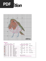 Robin: Cross Stitch in Three Strands Backstitch in One Strand