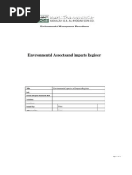 Environmental Aspects & Impects