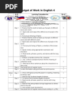 Budget of Work in English 4