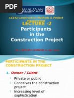 Lecture 2 - Participants in The Construction Project