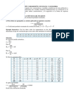 Correlación y Regresión Con Excel y Geogebra