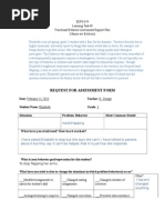 Request For Assessment Form: Situation Problem Behavior Most Common Result