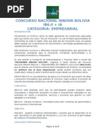 CONCURSO NACIONAL INNOVA BOLIVIA IB6.0 + IA - Bases Categoria Empresarial