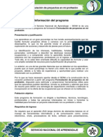 Informacion Formulacion de Proyectos en Mi Profesion