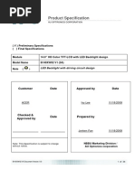 Product Specification: (V) Preliminary Specifications Final Specifications