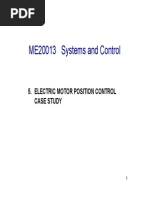 ME20013 Systems and Control: 5. Electric Motor Position Control Case Study