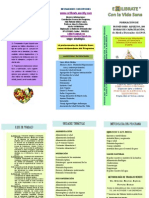 Triptico de Programa de Reeducación Alimentación, Nutrición Óptima y Salud Natural