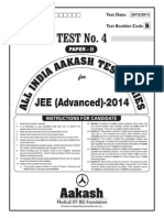 JEE Advanced-2014 - Test-4 (Paper-II) - Code-B PDF