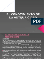 El Conocimiento de La Antijuricidad