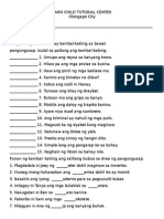 Grade 2 Filipino Worksheet