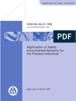 ISA84.01 Application of Safety Instrumented Systems For The Process Industries