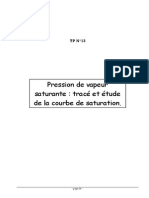 Pression de Vapeur Saturante: Tracé Et Étude de La Courbe de Saturation.