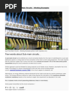 Cable Sizing of Sub-Main Circuits, Working Examples