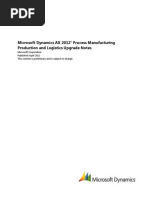 Microsoft Dynamics AX 2012 Process Manufacturing Production and Logistics Upgrade Notes