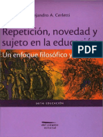  Repeticion, Novedad y Sujeto en La Educacion