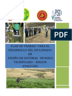 Plan de Trabajo Diplomado Diseño de Sistemas de Riego Tecnificado - Huamanga - Ayacucho PDF