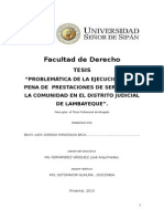 Tesis Problematica de La Ejecucion de La Pena de Prestaciones de Servicios Ala Comunidad en El Distrtio Judiclal de Lambayeque