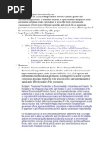 Presidential Proclamation of Environmentally Critical Areas and Projects. The