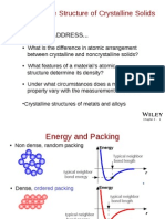 Lecture 3: The Structure of Crystalline Solids: Issues To Address..