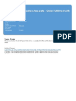 SAP Certified Application Associate - Order Fulfillment With Sap Erp 6.0 Ehp4