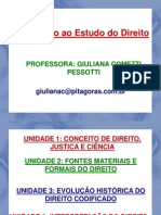 MATERIAL DE APOIO 01 - Introdução Ao Estudo Do Direito - Professora Giuliana PDF