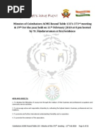 Minutes of Coimbatore ACME Round Table 133's