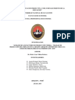 Análisis de Los Factores de Producción Tierra - Trabajo de Producción Del Orégano en La Región Arequipa Distritode Chiguata Anexo de Miraflores en El Periodo 2010 - 2014