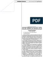 Reglamento de La Ley #29414 Derechos de Las Personas Usuarias de Los Servicios de Salud