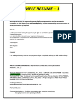 Electrical Engineer Sample CV 1