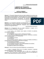 Reglamento de Tránsito Del Municipio de Aguascalientes (Act. Al 13-08-12)