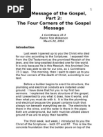 The Message of The Gospel Part 2 - The Four Corners of The Gospel