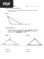 Skeletal Notes For Unit 4 - Lesson 4 - Notes On Triangle Inequalities PDF