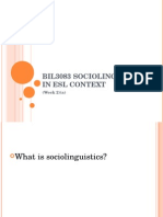 SOCIOLINGUISTICS IN ESL CONTEXT (Week 2) (A)