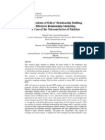 Antecedents of Sellers' Relationship Building Efforts in Relationship Marketing A Case of The Telecom Sector of Pakistan