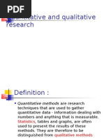 Quantitative and Qualitative Research